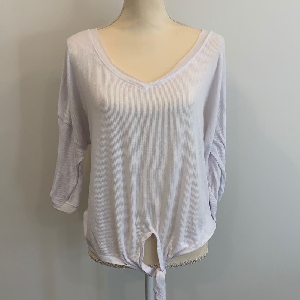 Mono B Front‎ Knotted V-Neck Tee